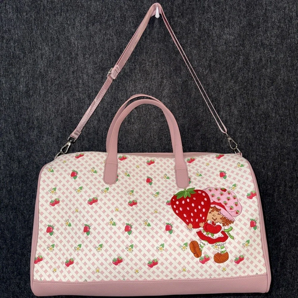 Strawberry Shortcake Gingham Travel Bag Duffle For Baby And Mom, Girl Or‎ Woman